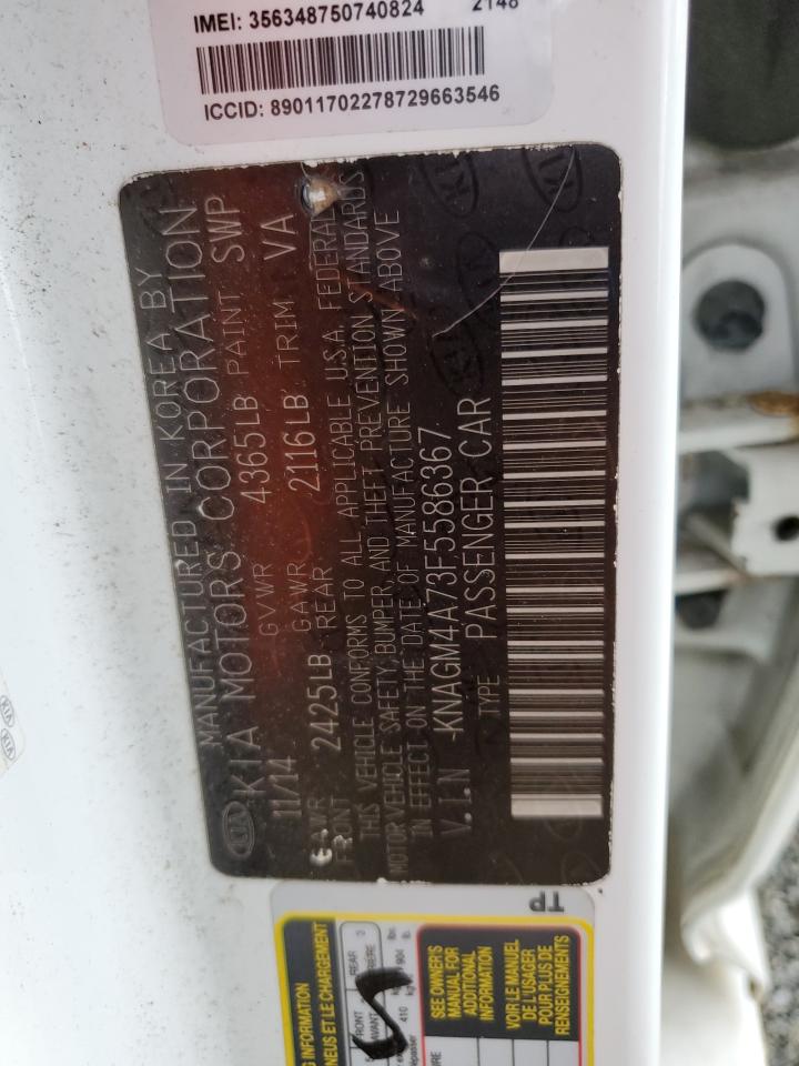 2015 Kia Optima Lx VIN: KNAGM4A73F5586367 Lot: 80941755