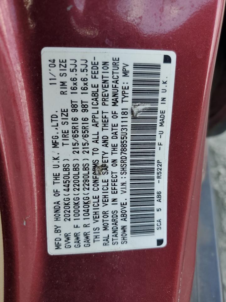 2005 Honda Cr-V Ex VIN: SHSRD78855U311181 Lot: 81126655