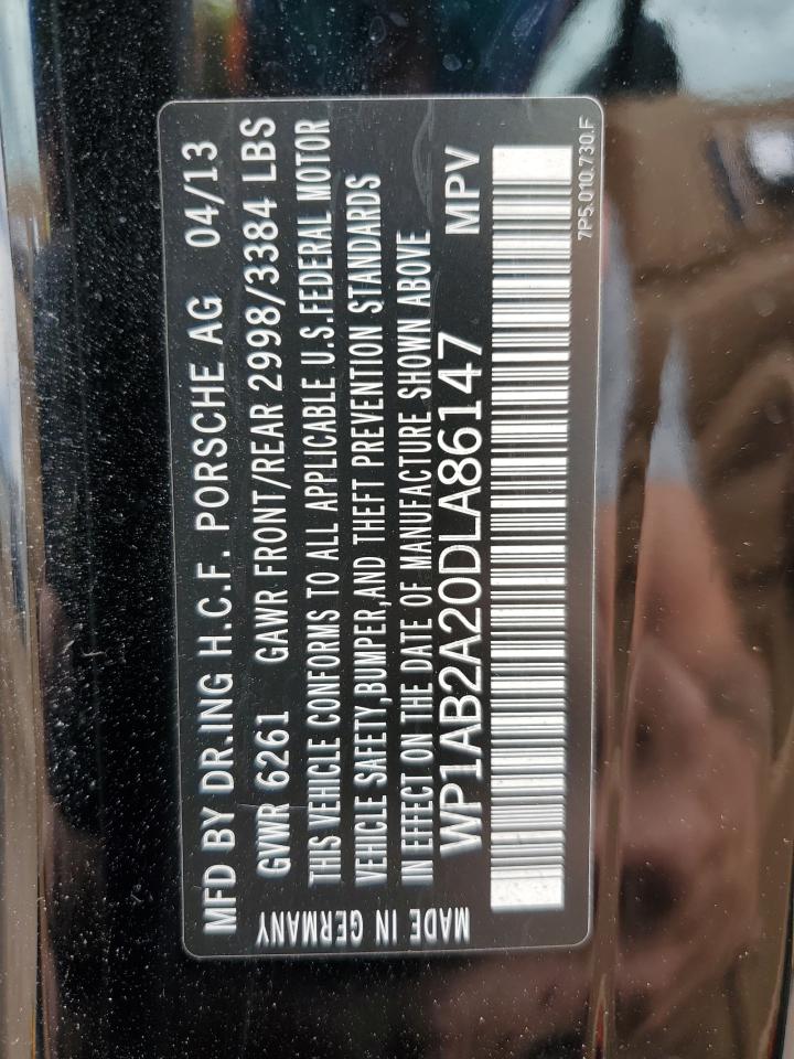 2013 Porsche Cayenne S VIN: WP1AB2A20DLA86147 Lot: 80655525