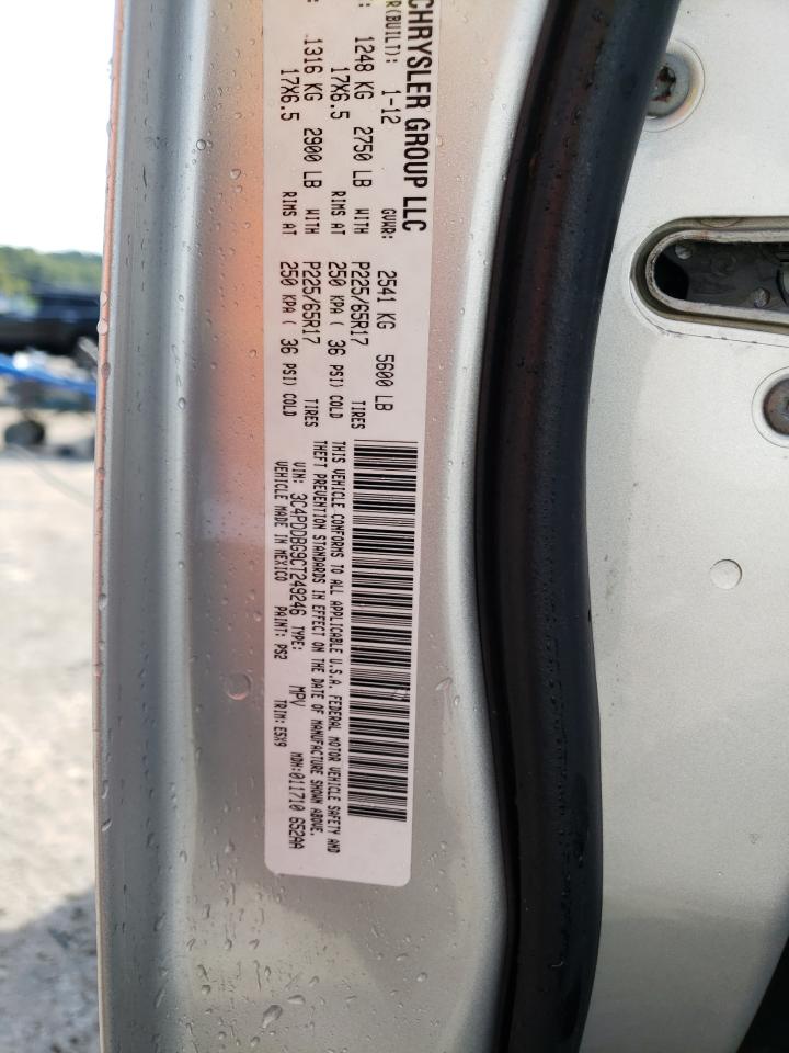 2012 Dodge Journey Sxt VIN: 3C4PDDBG9CT249246 Lot: 71074295