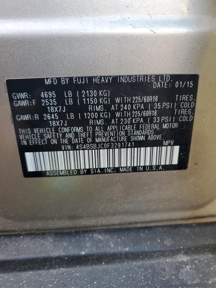 2015 Subaru Outback 2.5I Limited VIN: 4S4BSBJC0F3291741 Lot: 80156935