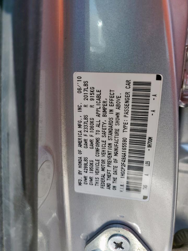 2010 Honda Accord Lxp VIN: 1HGCP2F49AA165590 Lot: 71535705