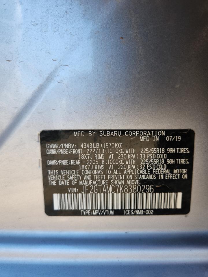 2019 Subaru Crosstrek Limited VIN: JF2GTAMC7K8380296 Lot: 80524085