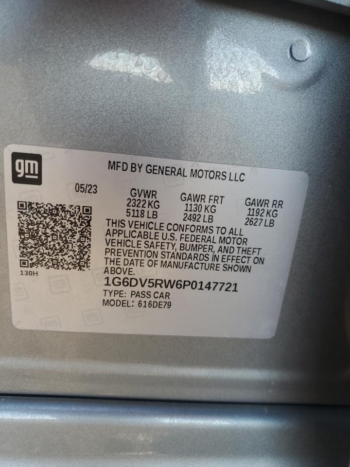 2023 Cadillac Ct5-V VIN: 1G6DV5RW6P0147721 Lot: 71048055