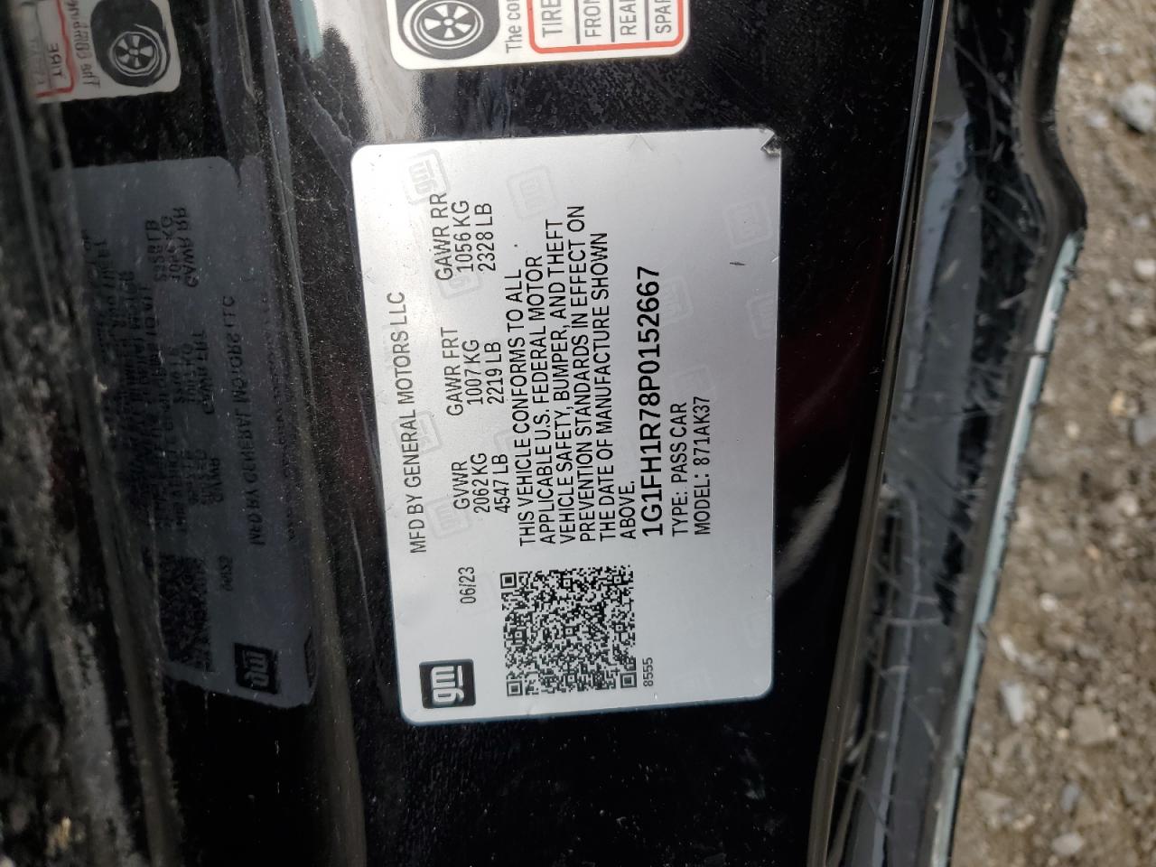 2023 Chevrolet Camaro Ss VIN: 1G1FH1R78P0152667 Lot: 81455865