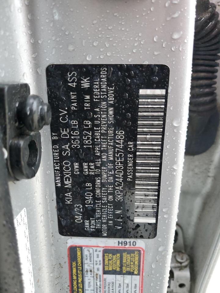 2023 Kia Rio Lx VIN: 3KPA24AD3PE574486 Lot: 81039995