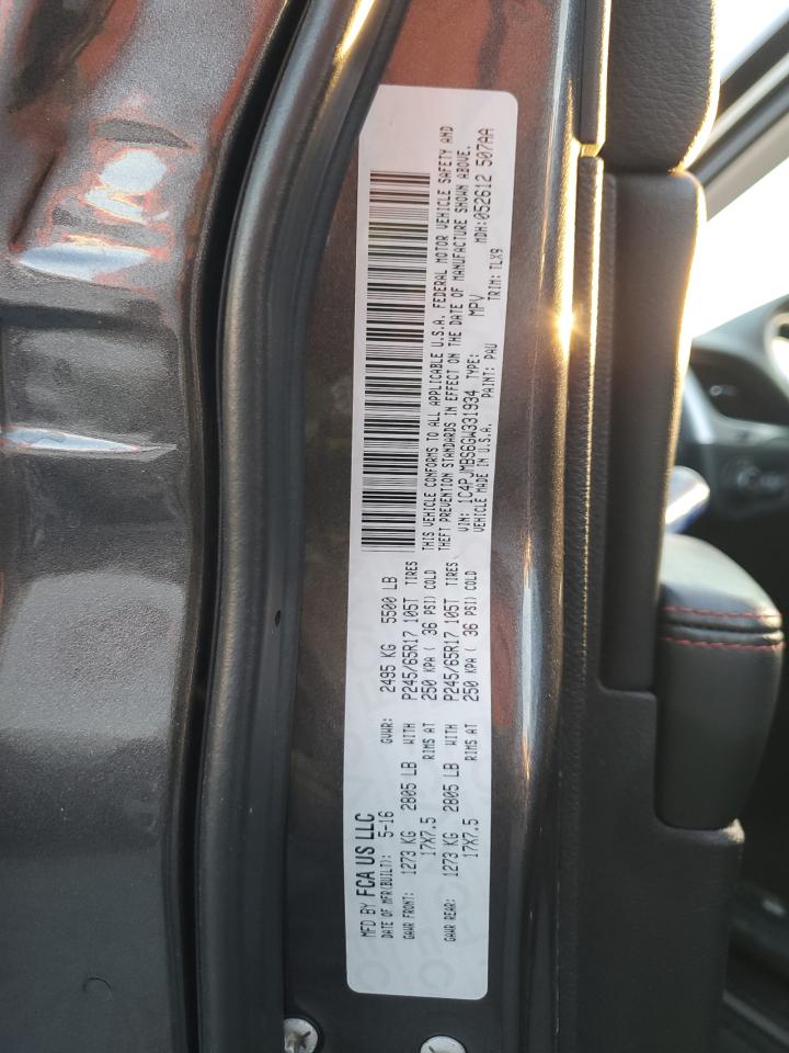 2016 Jeep Cherokee Trailhawk VIN: 1C4PJMBS6GW331934 Lot: 80131745