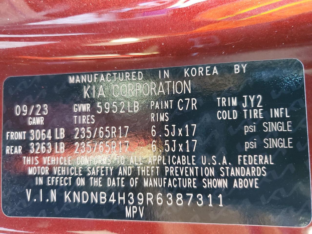 2024 Kia Carnival Lx VIN: KNDNB4H39R6387311 Lot: 84211225