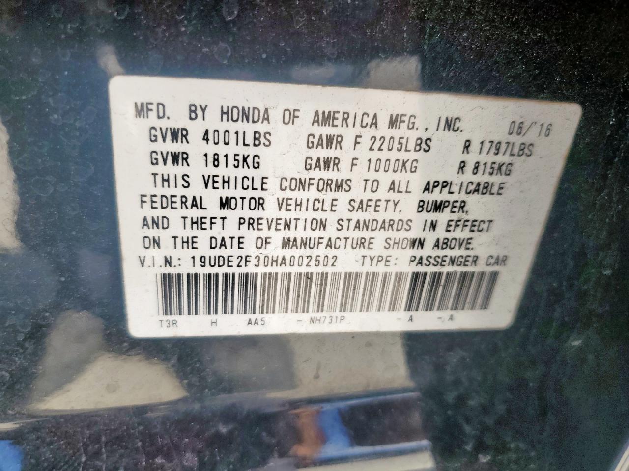 2017 Acura Ilx Base Watch Plus VIN: 19UDE2F30HA002502 Lot: 83866715