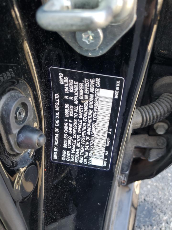 2020 Honda Civic Sport VIN: SHHFK7G45LU205680 Lot: 70880705