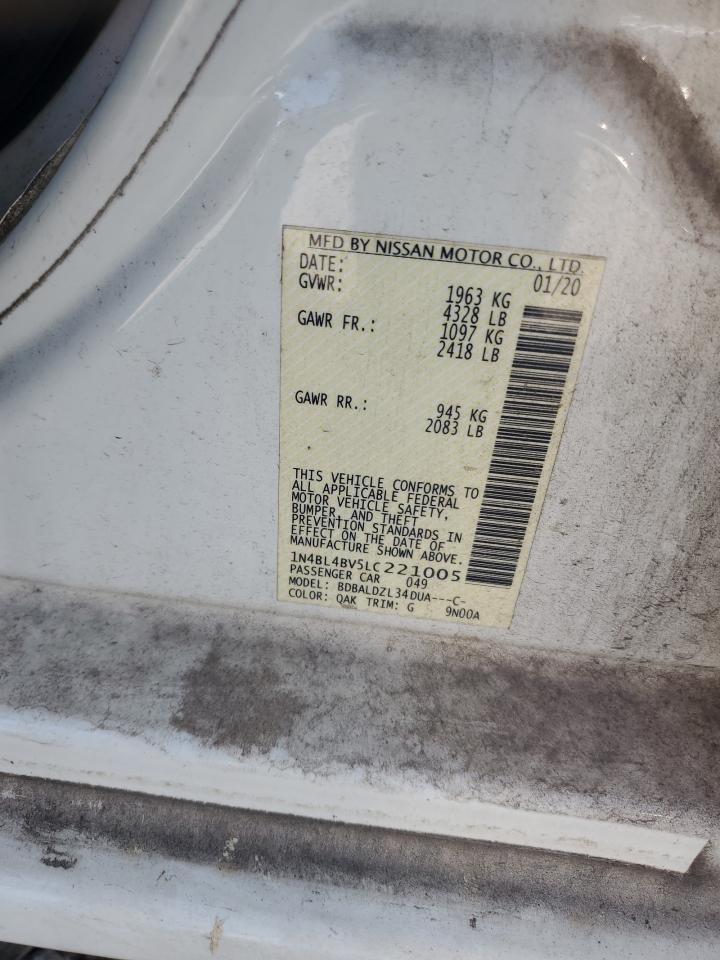 2020 Nissan Altima S VIN: 1N4BL4BV5LC221005 Lot: 81504525