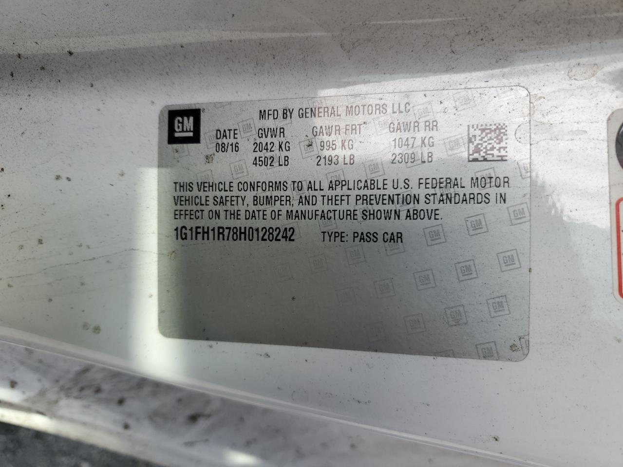 2017 Chevrolet Camaro Ss VIN: 1G1FH1R78H0128242 Lot: 84027175