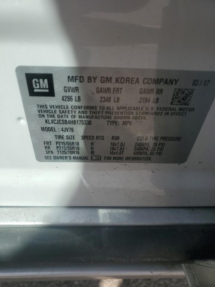 2017 Buick Encore Essence VIN: KL4CJCSB4HB175338 Lot: 81727055