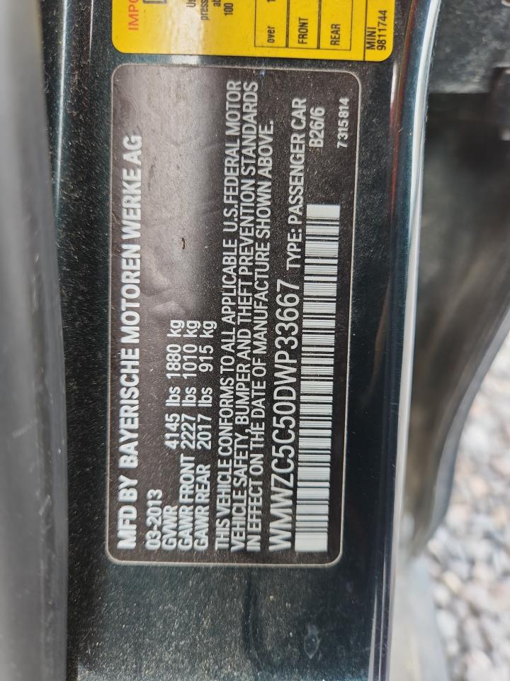 2013 Mini Cooper S Countryman VIN: WMWZC5C50DWP33667 Lot: 81448805