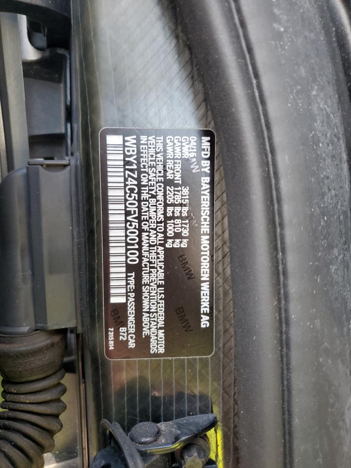 2015 BMW I3 Rex VIN: WBY1Z4C50FV500100 Lot: 81818525