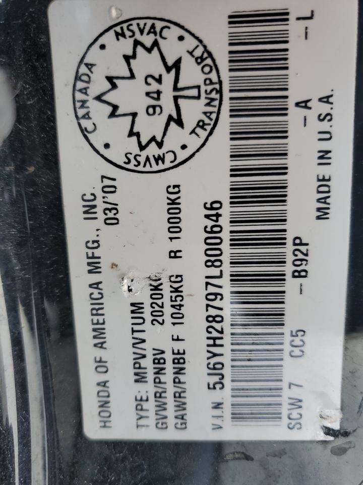 2007 Honda Element Ex VIN: 5J6YH28797L800646 Lot: 84043585