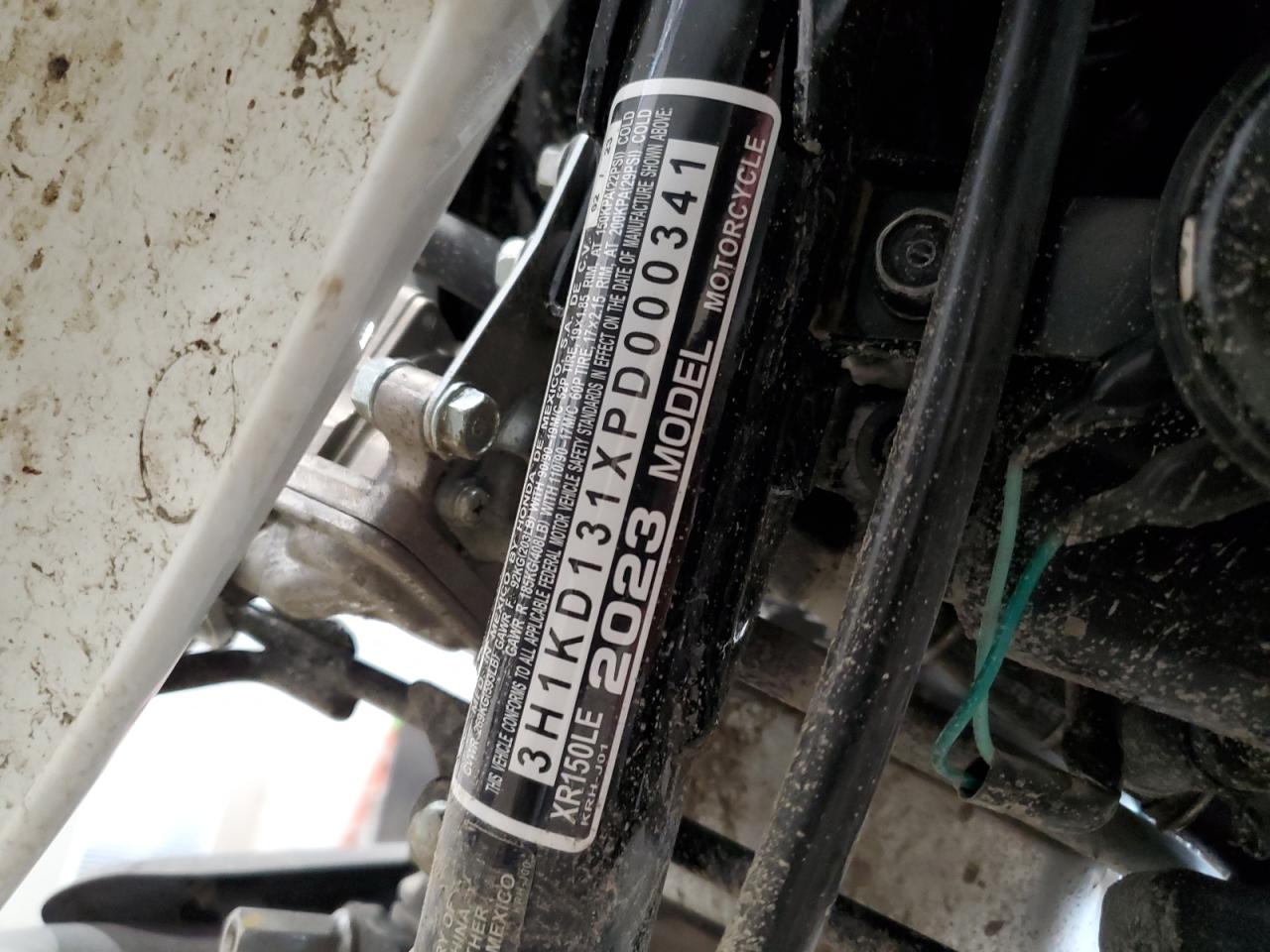 2023 Honda Xr150L E VIN: 3H1KD131XPD000341 Lot: 72020795