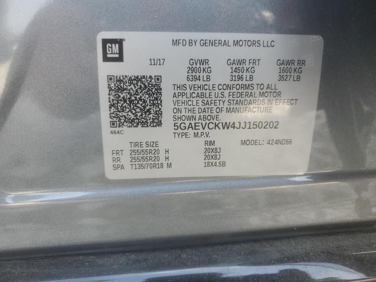 2018 Buick Enclave Avenir VIN: 5GAEVCKW4JJ150202 Lot: 81569315