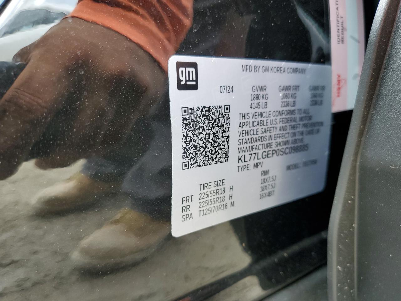 2025 Chevrolet Trax 1Rs VIN: KL77LGEP0SC098885 Lot: 80274315