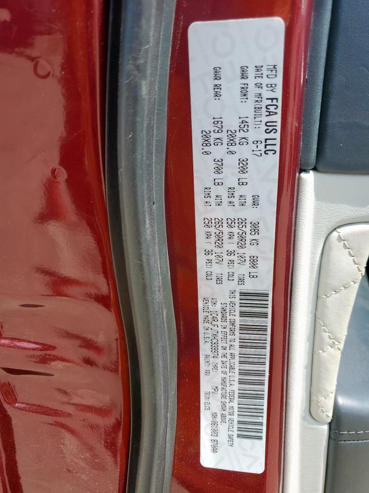 2017 Jeep Grand Cherokee Summit VIN: 1C4RJFJTXHC939974 Lot: 80888415