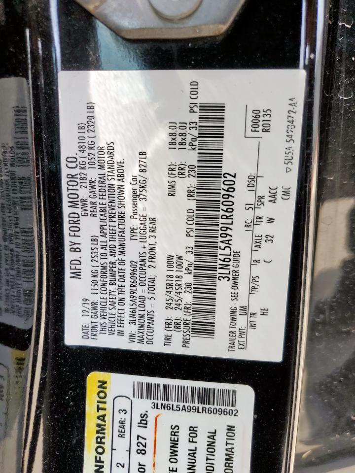 2020 Lincoln Mkz VIN: 3LN6L5A99LR609602 Lot: 71433715