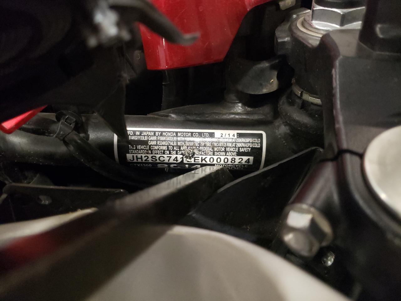 2014 Honda Ctx1300 VIN: JH2SC7412EK000824 Lot: 84258785