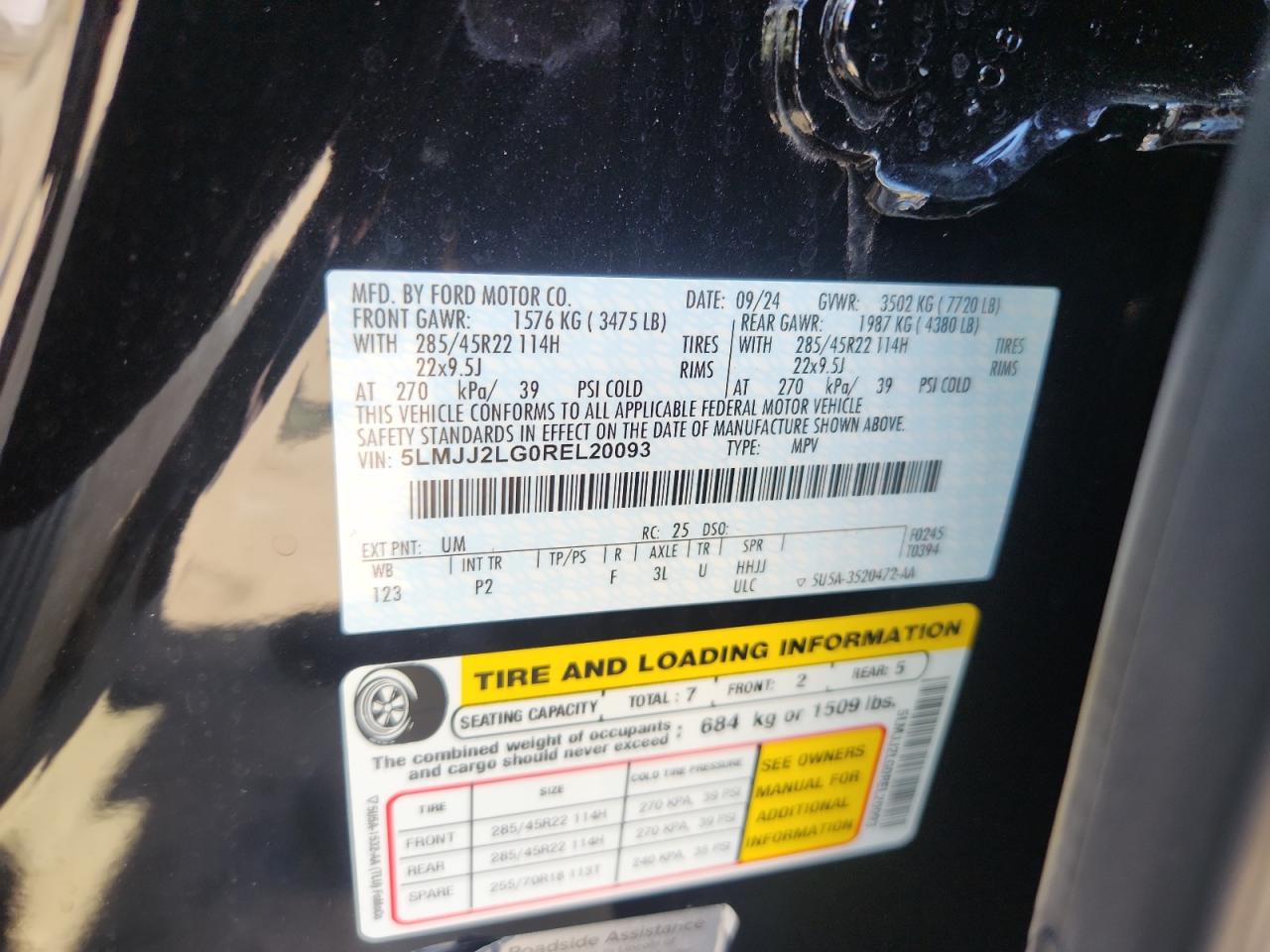 2024 Lincoln Navigator Reserve VIN: 5LMJJ2LG0REL20093 Lot: 81874965