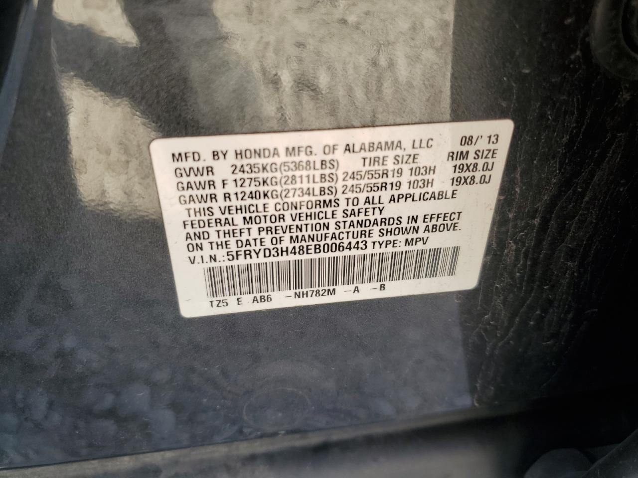 2014 Acura Mdx Technology VIN: 5FRYD3H48EB006443 Lot: 71896425