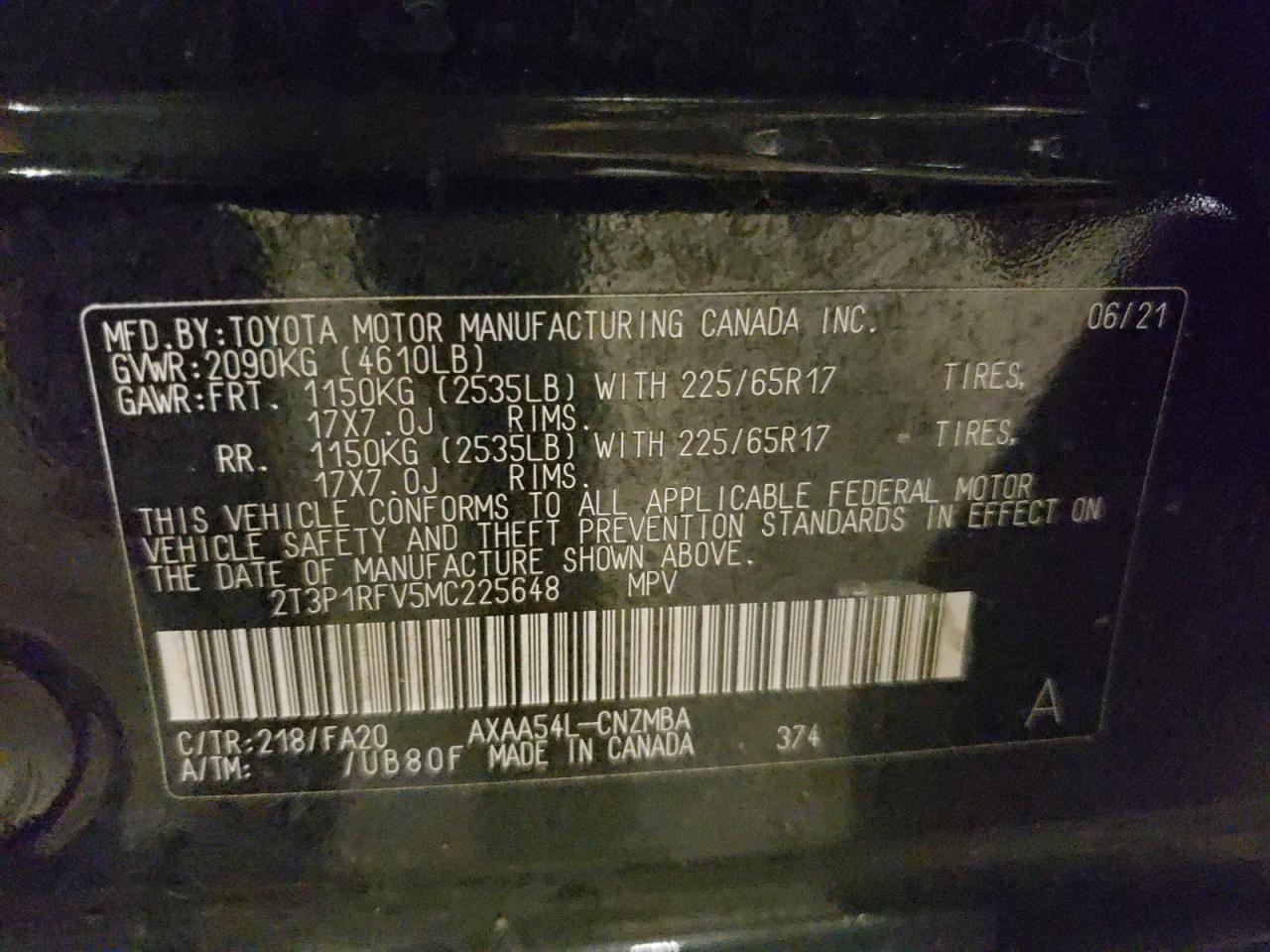 2021 Toyota Rav4 Xle VIN: 2T3P1RFV5MC225648 Lot: 70963895