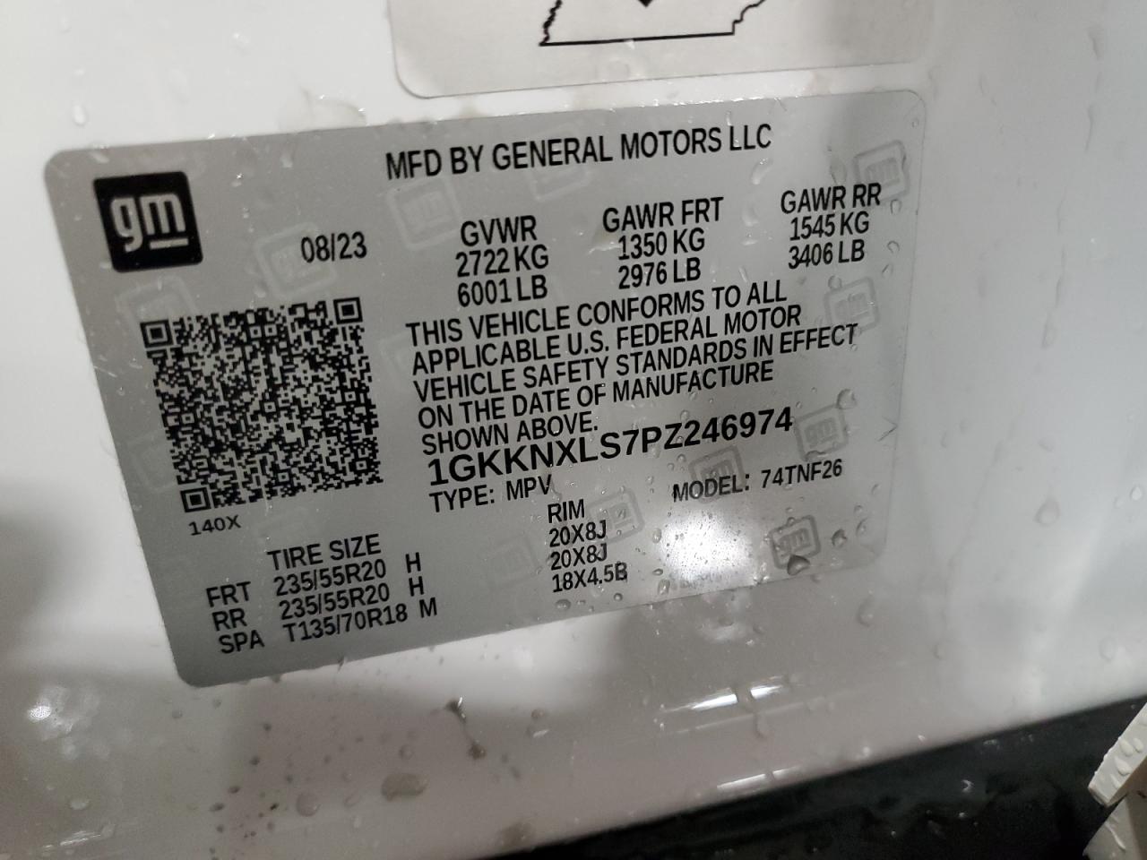 2023 GMC Acadia Denali VIN: 1GKKNXLS7PZ246974 Lot: 84023985