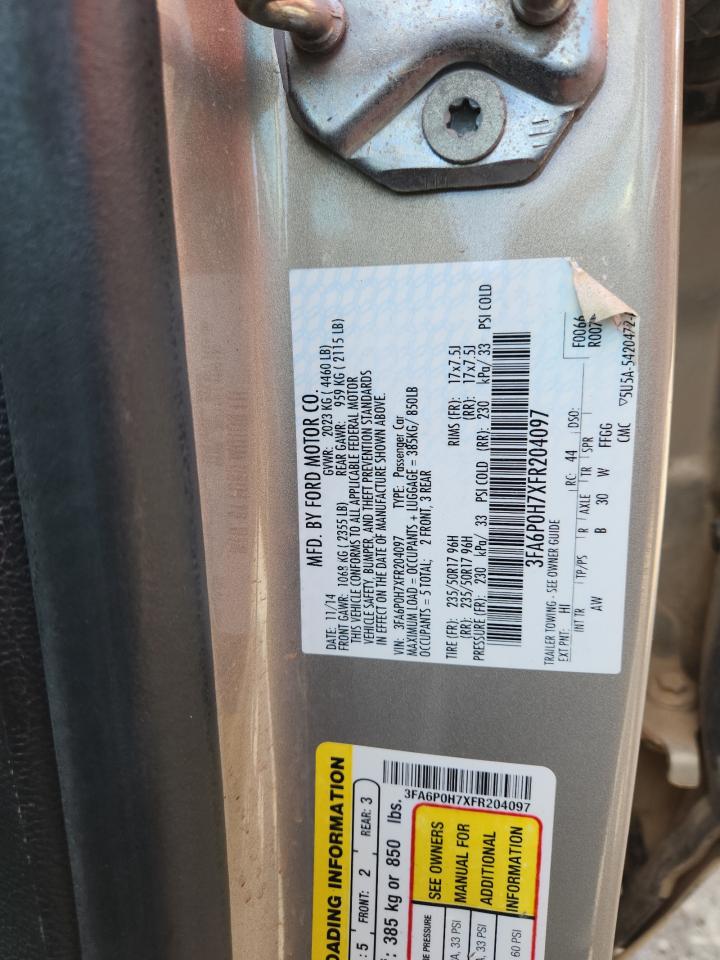 2015 Ford Fusion Se VIN: 3FA6P0H7XFR204097 Lot: 83959465