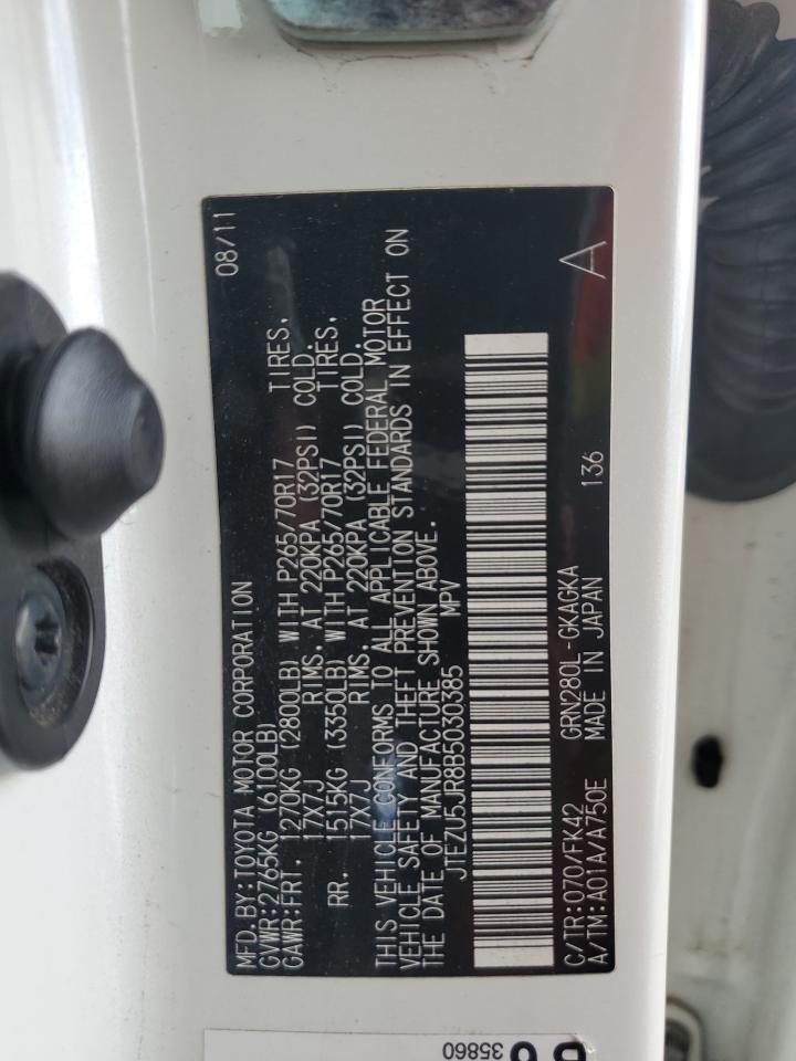 2011 Toyota 4Runner Sr5 VIN: JTEZU5JR8B5030385 Lot: 83926245