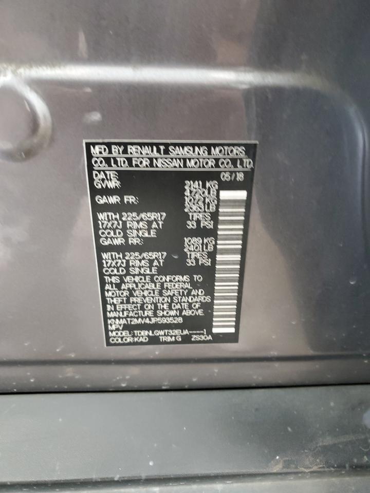 2018 Nissan Rogue S VIN: KNMAT2MV4JP593528 Lot: 80945625