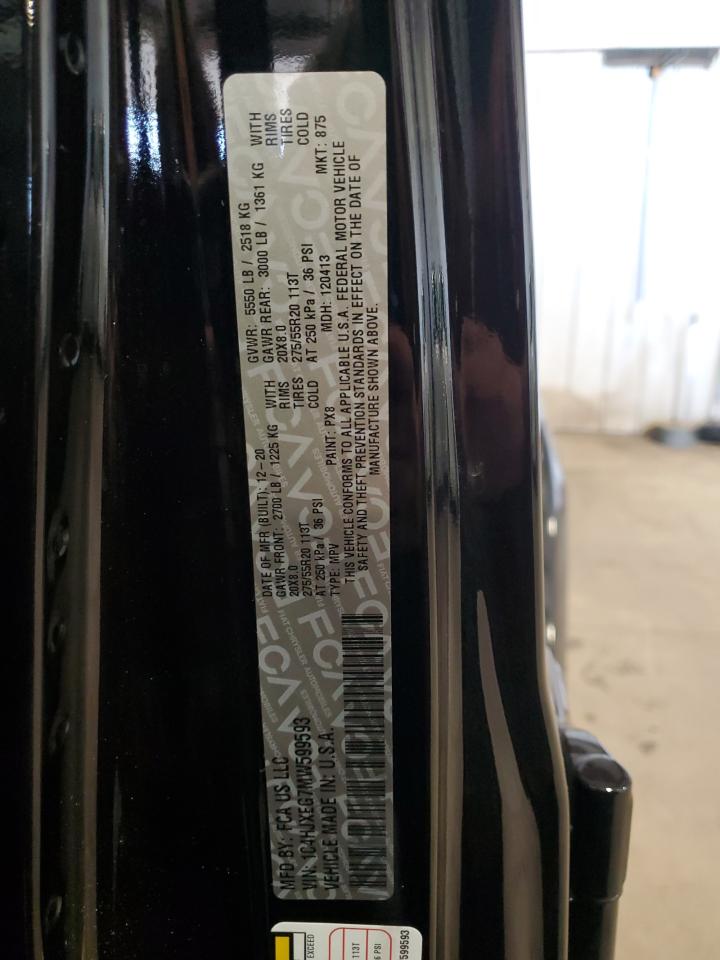 2021 Jeep Wrangler Unlimited Sahara VIN: 1C4HJXEG7MW599593 Lot: 84420155