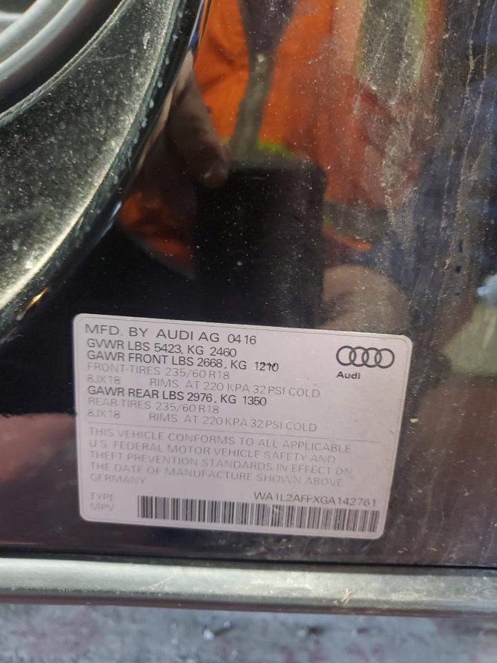 2016 Audi Q5 Premium Plus VIN: WA1L2AFPXGA142761 Lot: 81722305