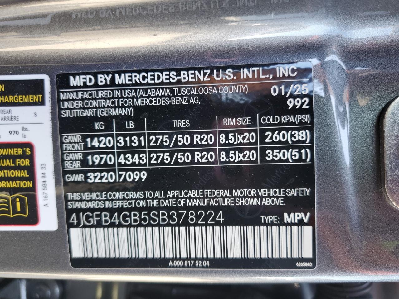 2025 Mercedes-Benz Gle 450E 4Matic VIN: 4JGFB4GB5SB378224 Lot: 71317925