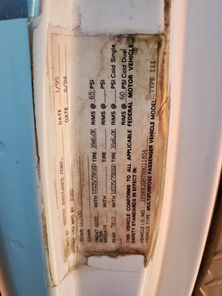 1994 Ford Econoline E350 Cutaway Van VIN: 1FDKE30M7RHC11804 Lot: 84376045