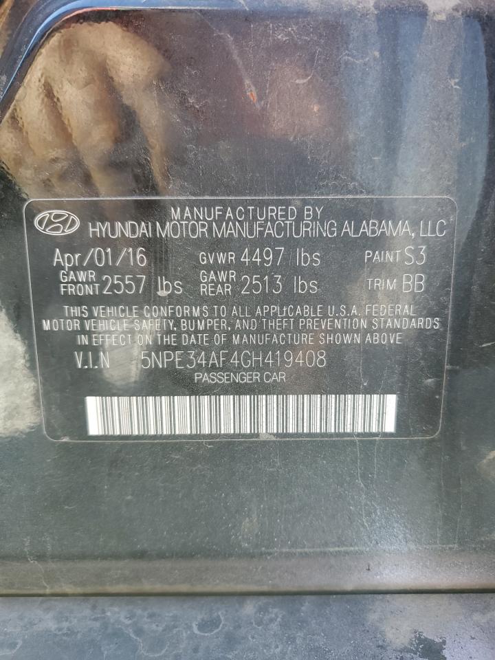2016 Hyundai Sonata Sport VIN: 5NPE34AF4GH419408 Lot: 80646965