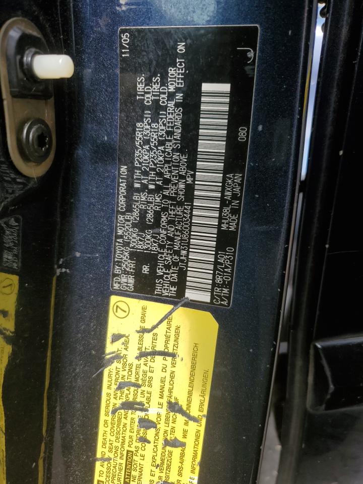 2006 Lexus Rx 400 VIN: JTJHW31U860034441 Lot: 71918405