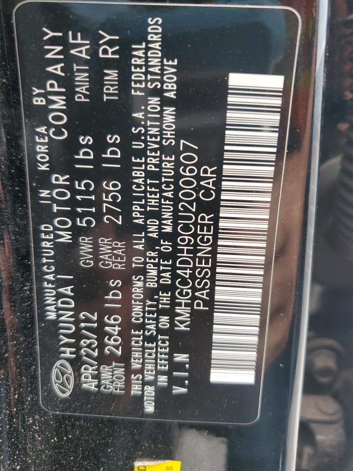 2012 Hyundai Genesis 5.0L VIN: KMHGC4DH9CU200607 Lot: 71254735