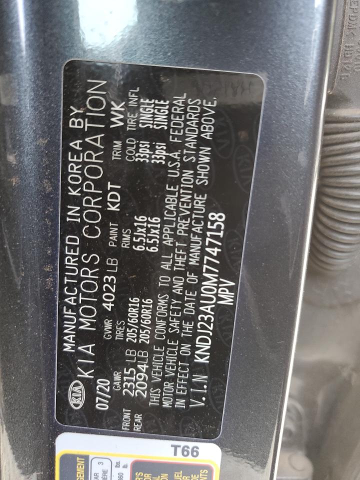 2021 Kia Soul Lx VIN: KNDJ23AU0M7747158 Lot: 80174335