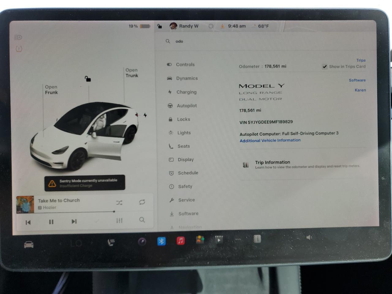 2021 Tesla Model Y VIN: 5YJYGDEE9MF189829 Lot: 83957105