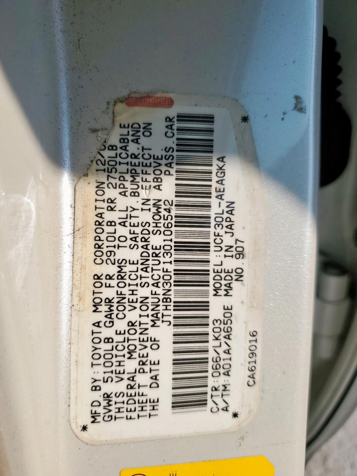 2003 Lexus Ls 430 VIN: JTHBN30F130106542 Lot: 81452175