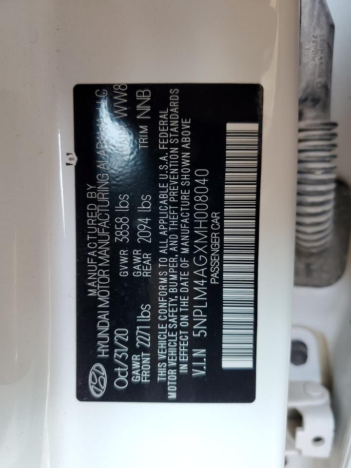 2021 Hyundai Elantra Sel VIN: 5NPLM4AGXMH008040 Lot: 81478215