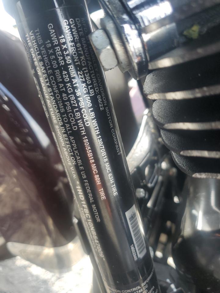 2022 Harley-Davidson Flhr VIN: 1HD1FBC10NB647009 Lot: 81037505