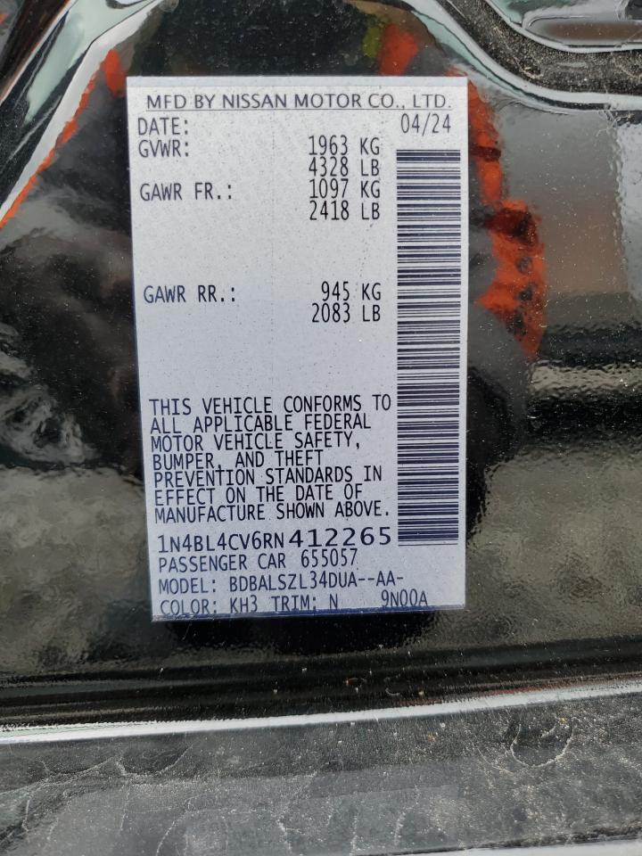 2024 Nissan Altima Sr VIN: 1N4BL4CV6RN412265 Lot: 71682365