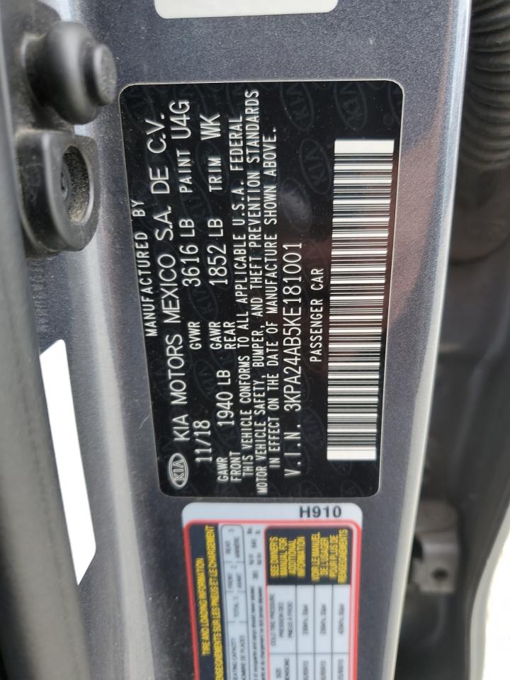 2019 Kia Rio S VIN: 3KPA24AB5KE181001 Lot: 81741795