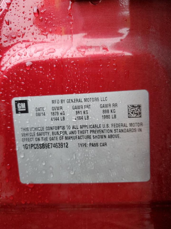 2014 Chevrolet Cruze Lt VIN: 1G1PC5SB9E7463912 Lot: 82116135