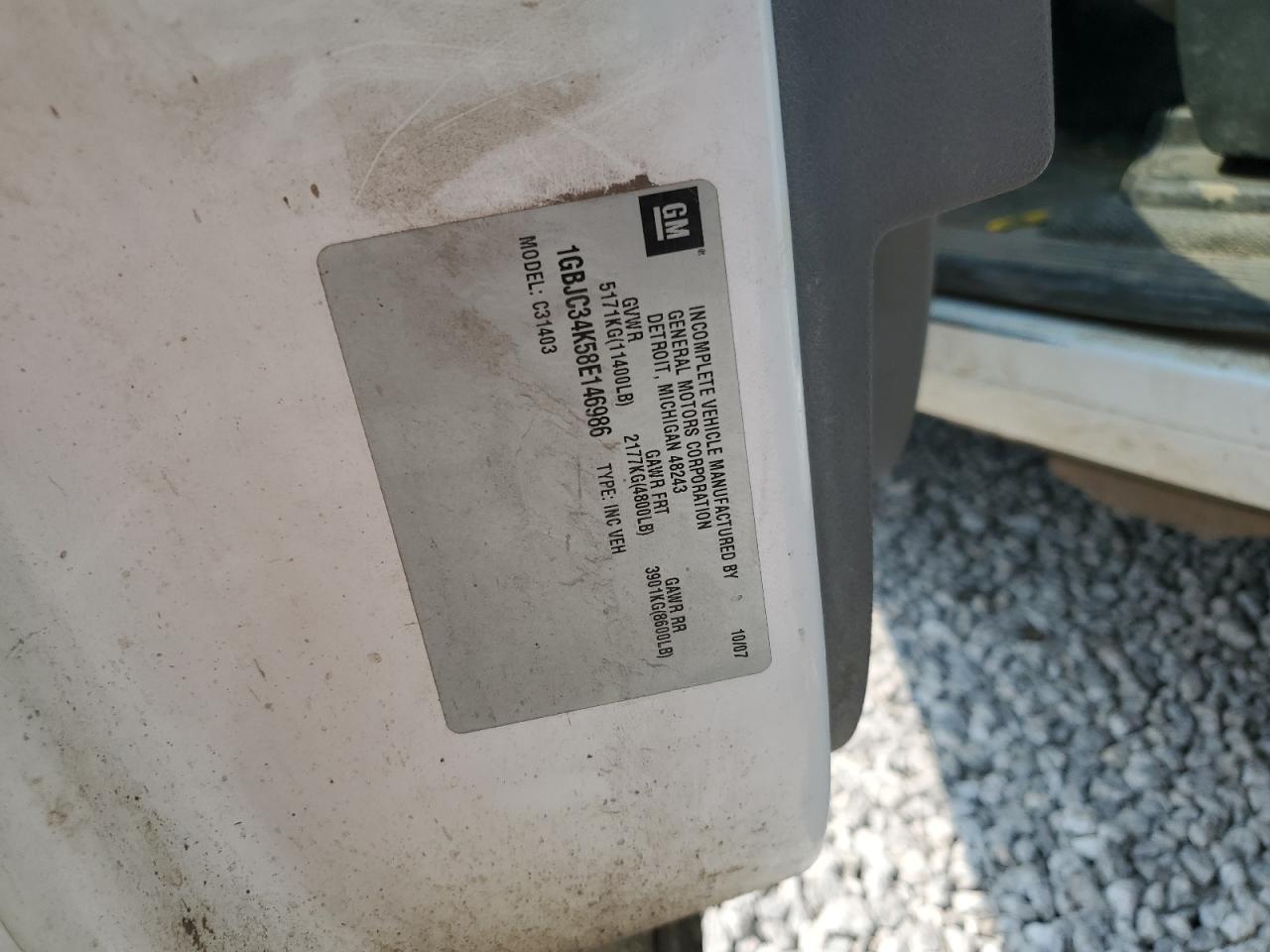 2008 Chevrolet Silverado C3500 VIN: 1GBJC34K58E146986 Lot: 71235555