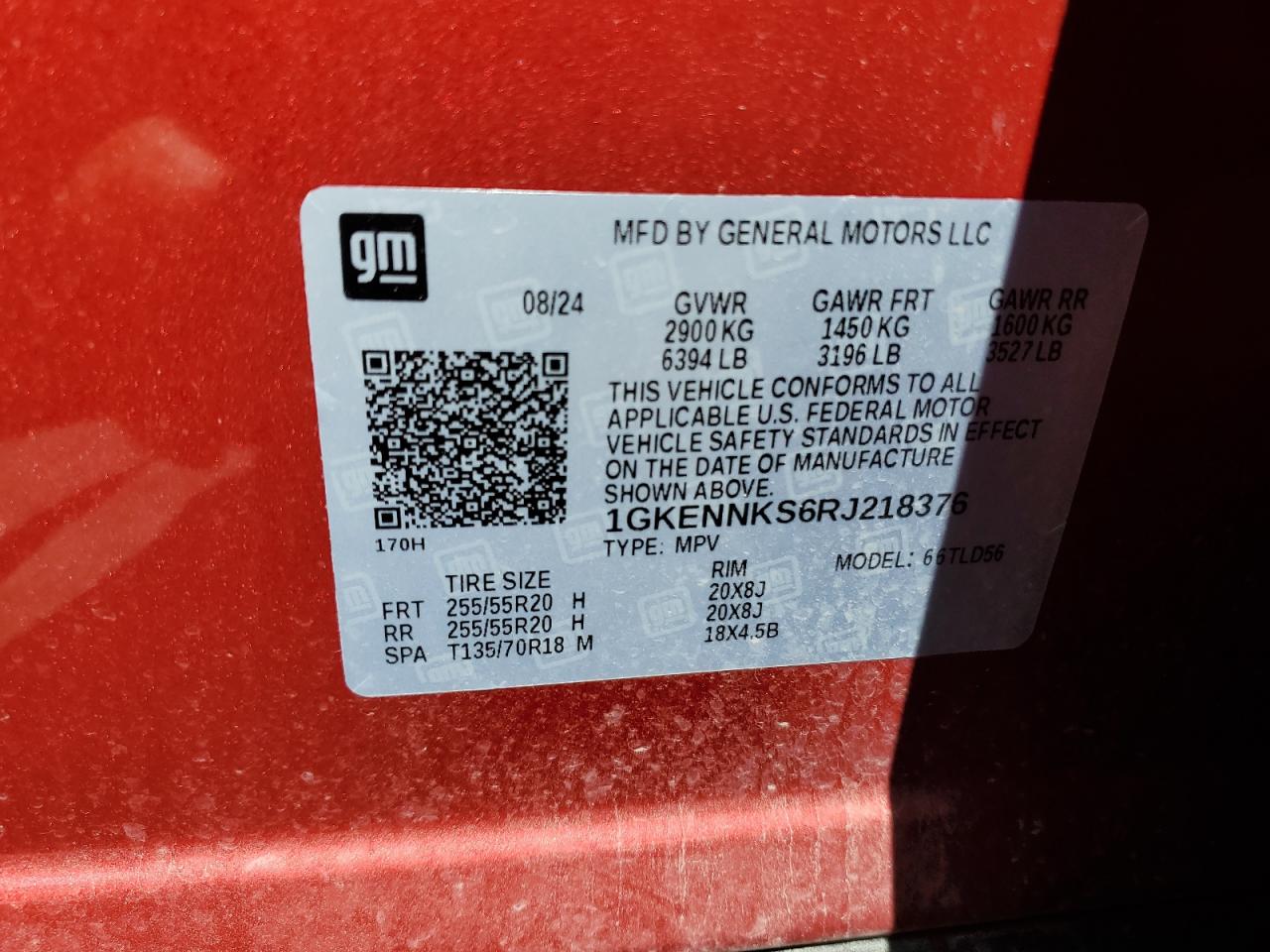 2024 GMC Acadia Uplevel VIN: 1GKENNKS6RJ218376 Lot: 70889335